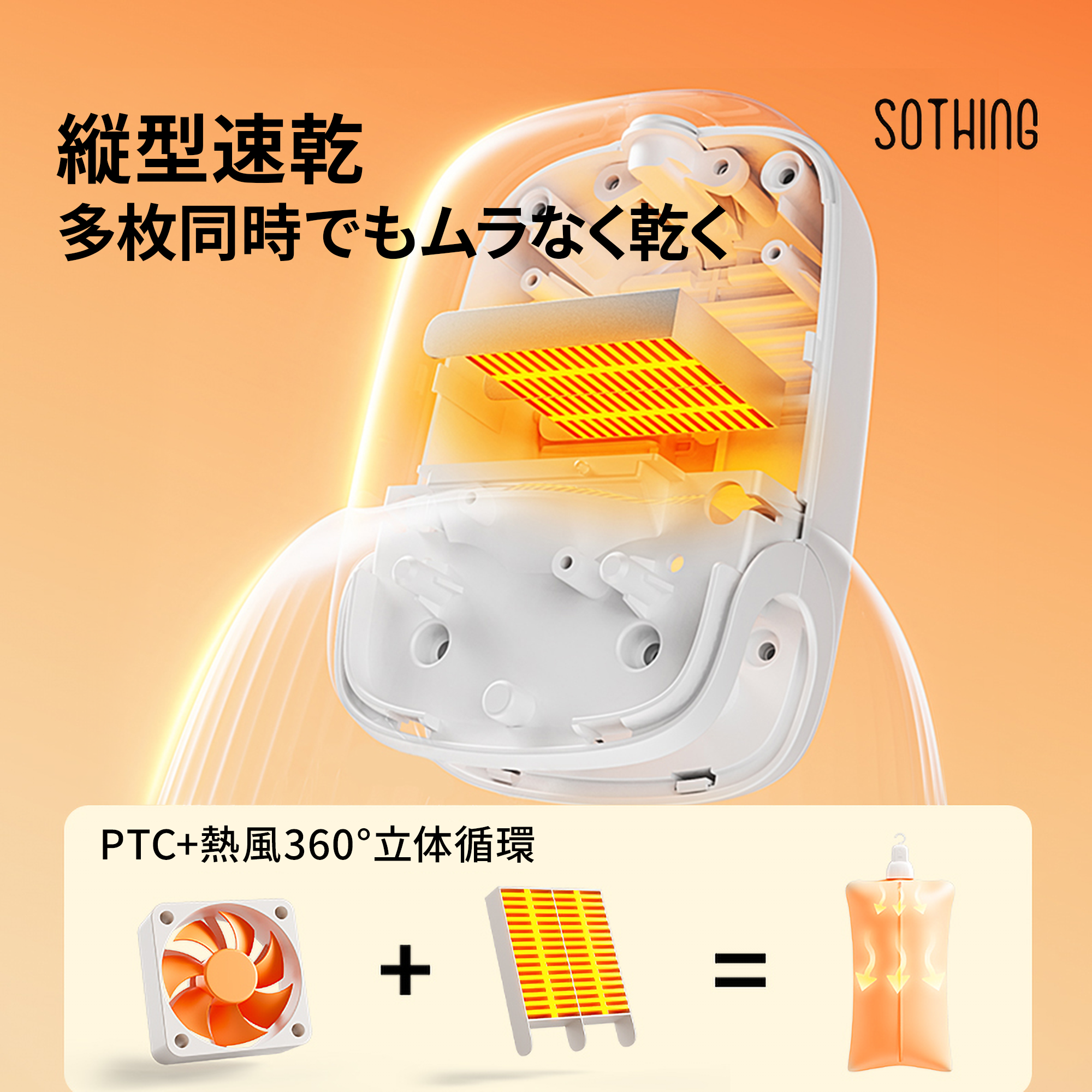 SOTHING縱型速乾   PTC+熱風360°立体循環